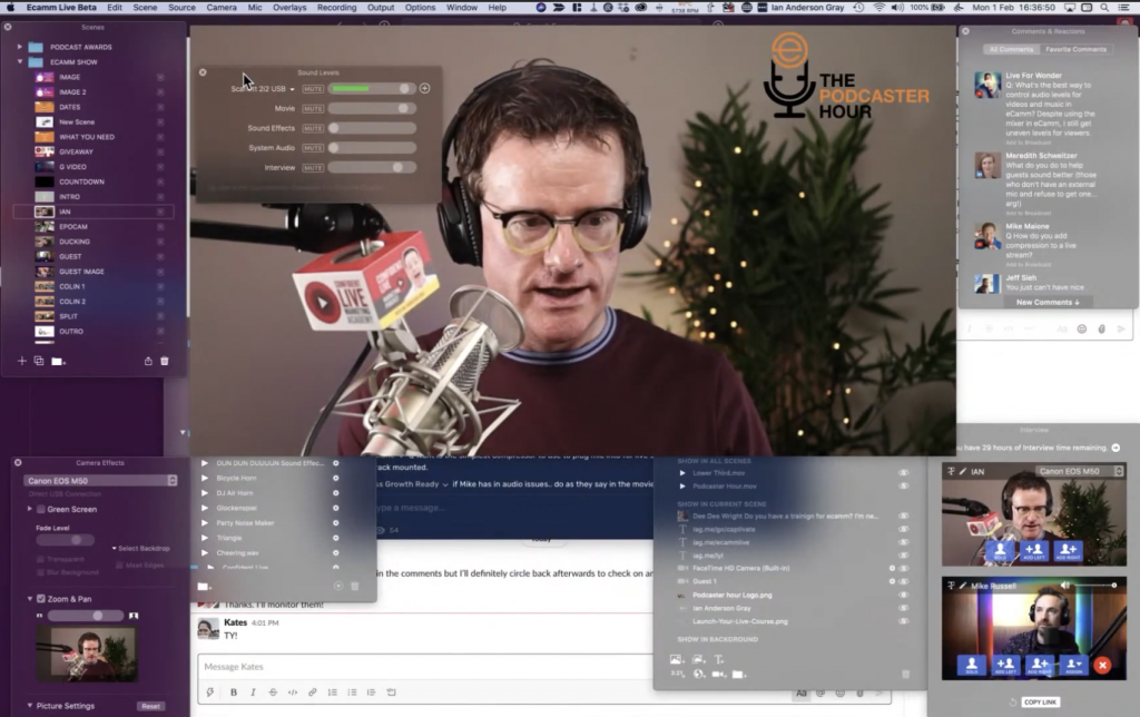 Using Ecamm for podcasting