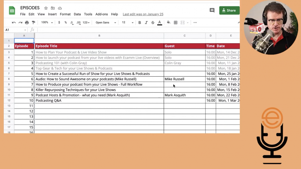 Podcasting workflow examples