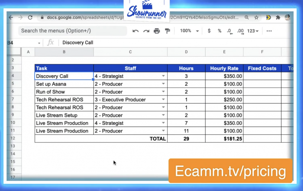 Pricing live streaming services