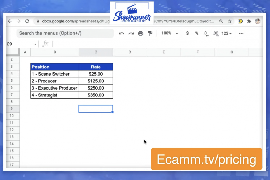 Showrunner Pricing Calculator