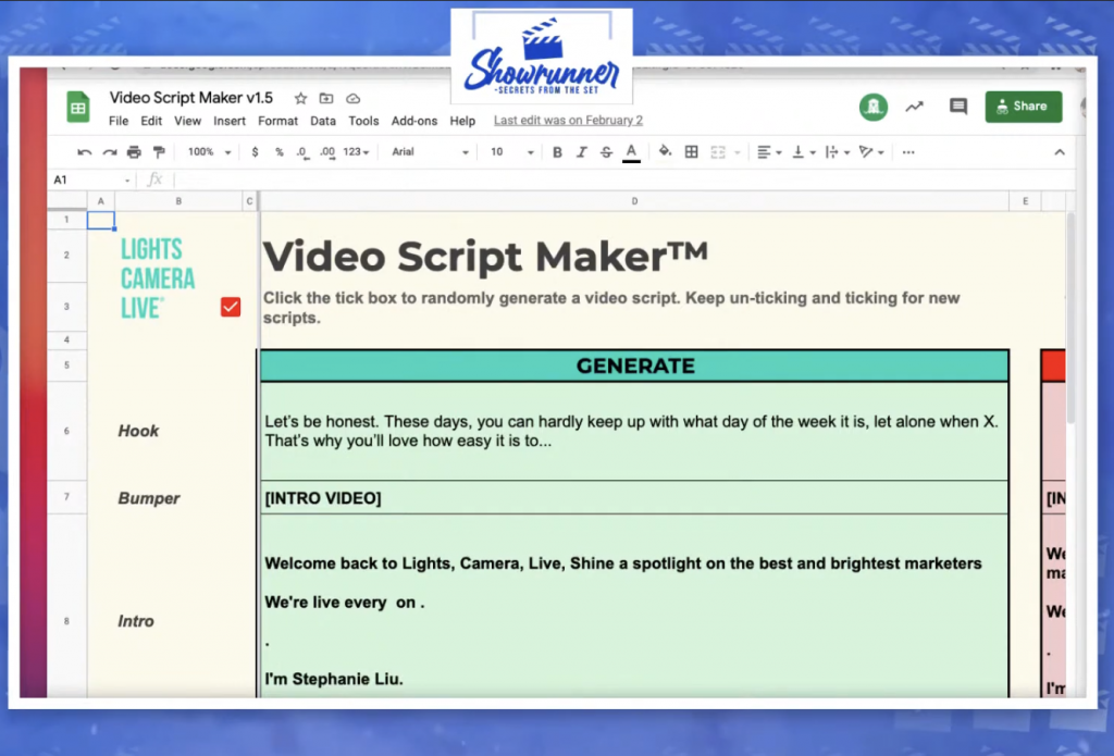 Showrunner Video Script Maker