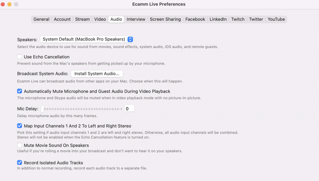 Hidden Features Ecamm Isolated Audio