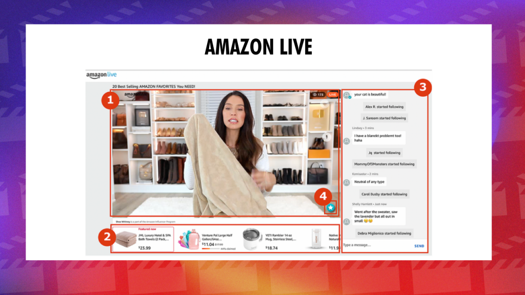 Amazon Live interface