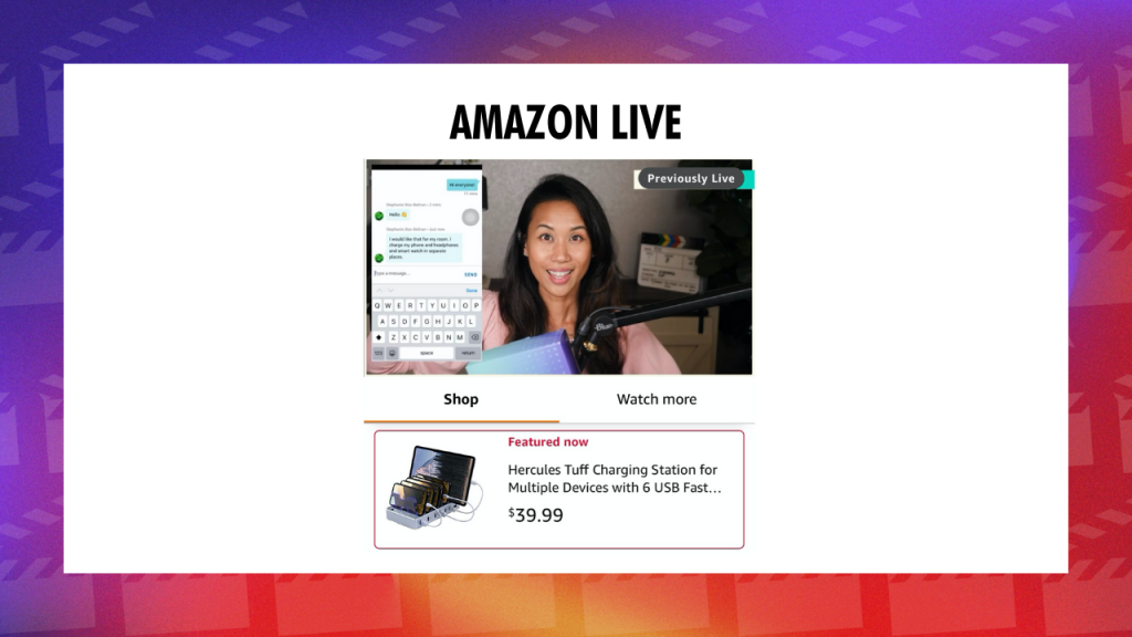 Amazon Live interface
