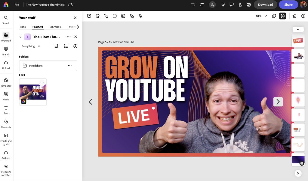 Create a YouTube thumbnail template