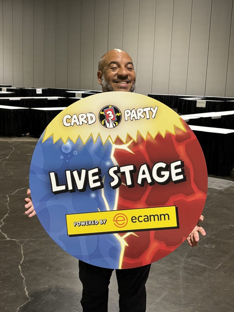 Doc Rock at Card Party with sign