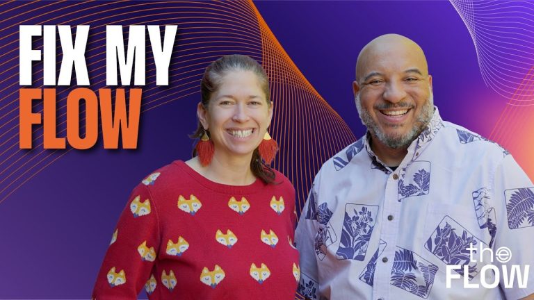 Katie Fawkes and Doc Rock from Ecamm fixing Bruce's podcast flow